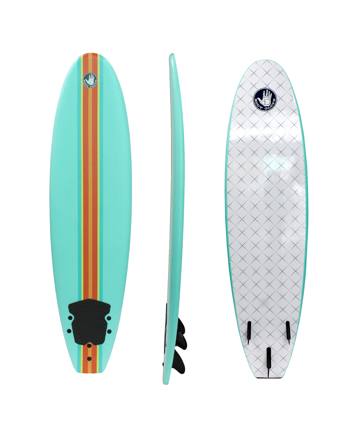 Daily 7'6" Soft-Top Surfboard with Removable Fins